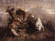 Nicolae Grigorescu Dragos Fighting the Bison china oil painting reproduction